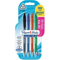 Paper Mate FlexGrip Gel Pens | Medium Point (0.7 mm) | Black Blue Red & Green Ink | 4 Count