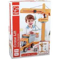 Hape Lekesett - 10 Deler - Kran - - OneSize - Bil