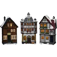 Konstsmide Små hus LED 3 stk sett