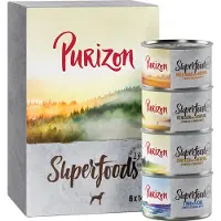 Purizon Superfoods 6 x 140 g - Mixpakke (2xkylling, 2xTunfisk, 1xVillsvin, 1xVilt)