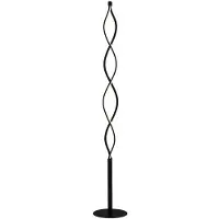 LINDBY LED-gulvlampe Welina, svart, 150 cm, dimbar