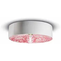 FERROLUCE PI taklampe, blomstermønster, Ø 40 cm rød/hvit