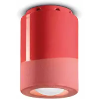 FERROLUCE PI taklampe, sylinderformet, Ø 8,5 cm, rød