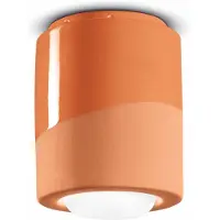 FERROLUCE Taklampe PI, sylindrisk, Ø 12,5 cm, oransje