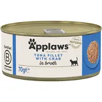 Applaws Økonomipakke i buljong 24 x 70 g - Tunfiskfilét & Krabbe