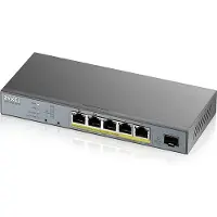 Zyxel GS1350-6HP - Switch - smart - 5 x 10/100/1000 (PoE+) + 1 x Gigabit SFP (opplink) - stasjonær - PoE+ (60 W)