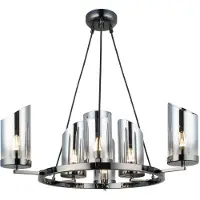 Lucea Lysekrone Padrela, Ø 68 cm, svart-krom 6 lyskilder