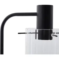 LUCANDE gulvlampe Eirian, svart, glass, 150 cm høy, E27