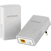 Netgear Powerline PLW1000 - Strømlinjeadaptersett 1GbE, HomePlug AV (HPAV) 2.0, IEEE 1901 Dobbeltbånd - veggpluggbar - med PowerLINE 1000 Adapter (PL1000)
