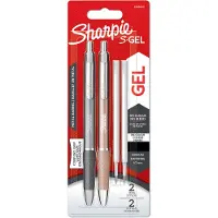Sharpie 2162643, Uttrekkbar gelépenn, Sort, Kromfarget, Grå, Rosegull, Metall, Medium, Rund