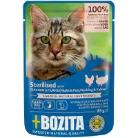 Bozita Sterilised biter i saus 12 x 85 g - Fjærkre