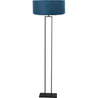Steinhauer Stang-gulvlampe, svart/blå velour, høyde 160 cm, E27