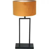 Steinhauer Bordlampe Stang 3858ZW, svart/gullvelour, H. 55 cm