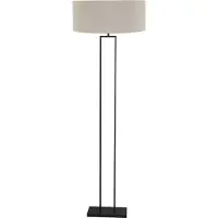 Steinhauer Stang-gulvlampe, svart/leinen i leirfarge, høyde 160 cm, E27