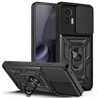 Mtp Products Motorola Edge 30 Neo Hybrid-deksel med Roterende Ring med Kameraskjold - Svart