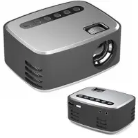 Mtp Products T20 Mini LED-projektor 1080P Hjemmekino Media Player Video Beamer Støtte for TF-kort USB Flash