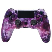 Mtp Products Trådløs spillkontroller Gamepad for PS4 Game Joystick med høyttaler og stereohodesettkontakt - Lilla stjernehimmel