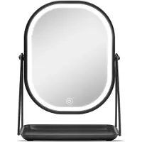 Gillian Jones Speil med LED Lys og Brett - Svart