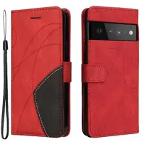 Mtp Products Bi-Color Series Google Pixel 6 Lommebok-deksel - Rød