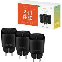 Hombli Smart Socket (EU), Promo Pack 2+1, Black