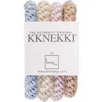 Kknekki Hårstrikker - 4-pack - Blå/Lyserød/Beige - - OneSize - Hårpynt