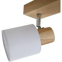 LINDBY Wanessa downlight, 47 cm, 3 lyskilder, hvit, tre, E14