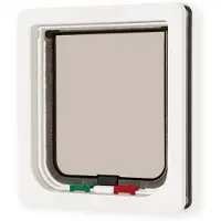 Petmate 4-vejs Låsbar kattelem - Hvid