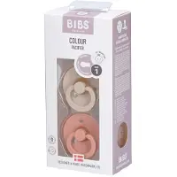 BIBS Smokk Colour 2 PACK Latex Round Vanilla/Peach (Strl.1: 0 mnd +)