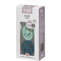 BIBS Colour Smokker - Str. 2 - 2-pack - Rund - Nordic Mint/Fores - - 6-18 md - Smokk