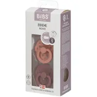BIBS Böhmen Smokker - 2-pack - Str. 1 - Rund - Peach/vedchuck - - OneSize - Smokk
