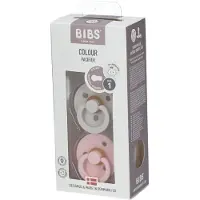 BIBS Colour Smokker - 2-pack - Str. 1 - Rund - Haze/Blossom - - 0-6 md - Smokk