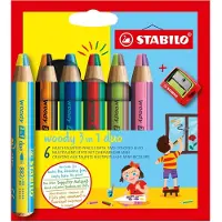 Stabilo woody 3 in 1 duo, Flerfarget, 6 stykker