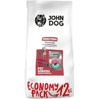 John Dog Hundefôr For Voksne Hunder I God Form Med Kylling Og Storfekjøtt 12kg