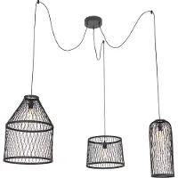 QAZQA Smart utendørs hengelampe sort rotting 3-lys inkl. LED - Calamus