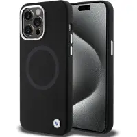 BMW Signature Liquid Silicone MagSafe-etui i silikon for iPhone 15 Pro - svart