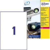 Avery L4775-8, Hvit, Selvklebende skriveretikett, A4, Polyester, Laser, Permanent