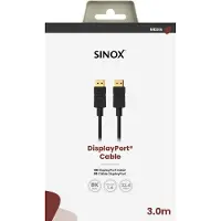 Sinox SOC01203, 3 m, DisplayPort, DisplayPort, Hankoppling, Hankoppling, 7680 x 4320 pixlar