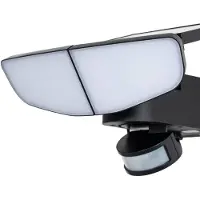 LINDBY LED-solcelledrevet vegglampe Naelin, svart, sensor, IP44