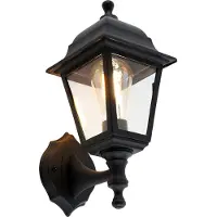 QAZQA Smart utendørs vegglampe svart IP44 inkl. Wifi ST64 - Capital