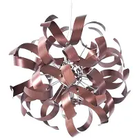 LUCANDE hengelampe Kaelor, Ø 46 cm, kobberfarget, aluminium