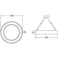 Brumberg Biro Circle Ring5 direkte Ø 60 cm på/av svart 840