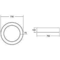 Brumberg Biro Circle Ring Ceiling Ceiling 75 cm 50W on/off svart 830