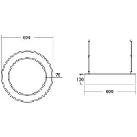 Brumberg Biro Circle Ring10 direkte Ø 60 cm på/av hvit 830