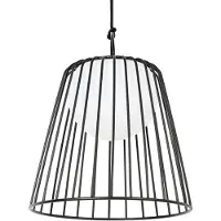 LINDBY utendørs LED-pendellampe Levino, svart, metall
