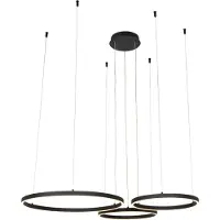 QAZQA Hengende lampe svart inkl. LED 3-trinns dimmbar 3-lys - Anello