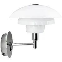 Dyberg Larsen vegglampe Morph, opal/krom, bredde 21 cm