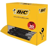 BIC Kulepenn M10 Original med klikkmekanisme, medium spiss (1,0 mm), svart, økonomipakke med 90+10 stk.