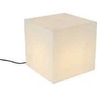 QAZQA Moderne utendørslampe hvit 38 cm firkantet IP44 - Nura
