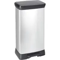 Curver 50L, 50 l, firkant, Plast, Sort, Sølv, Pedal, 390 mm