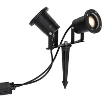 QAZQA Moderne hagelys svart inkl. ledning og støpsel 150 cm 2 lys IP65 - Basic